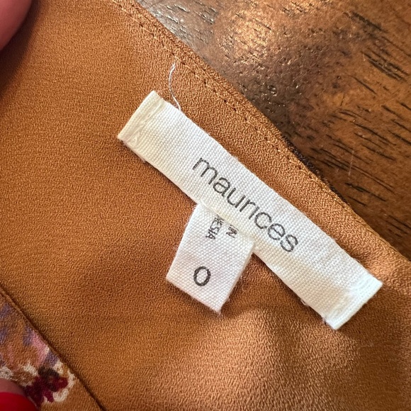 Maurices Size 0 cognac tank with floral print - Picture 5 of 5